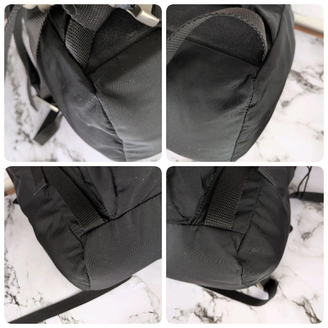 PRADA Black Nylon A4 Backpack Triangle Logo Business Travel Rare Mens Unisex