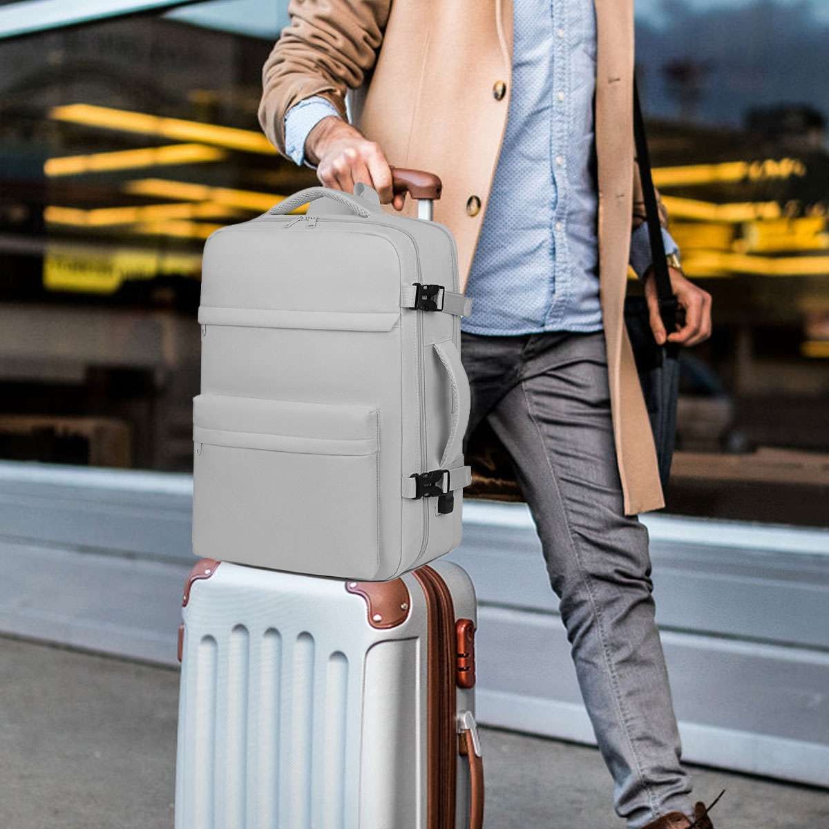 Expandable Carry on Backpack Extra Large Travel Backpack School Laptop Backpack