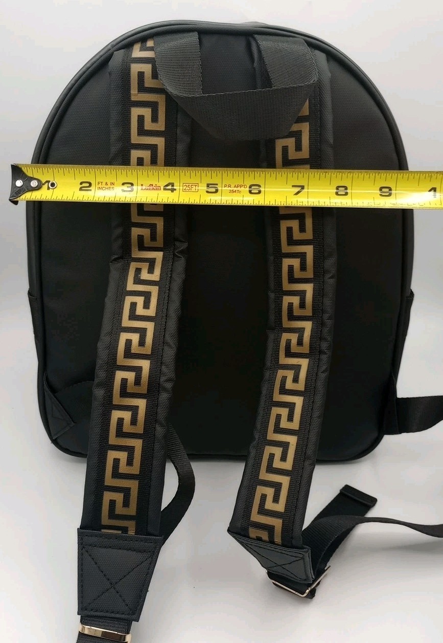 VERSACE Parfums Rider Backpack Shoulder Bag Black Fragerance Excellent Condition