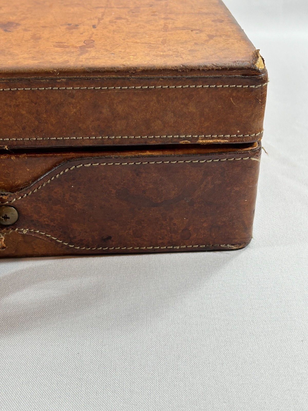 Hartmann Luggage Briefcase – Leather Hard Sided Case – 1980s – Brown