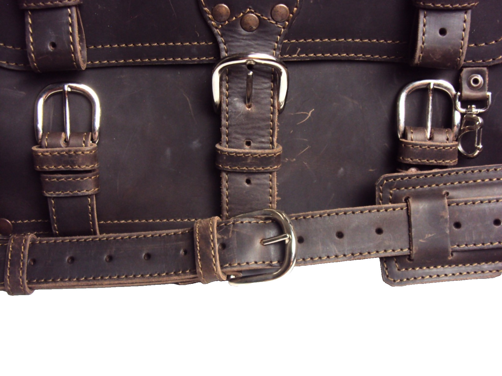 SADDLEBACK LEATHER CLASSIC LARGE BRIEFCASE BAG DARK BROWN COFFEE ORIGINAL LOGO