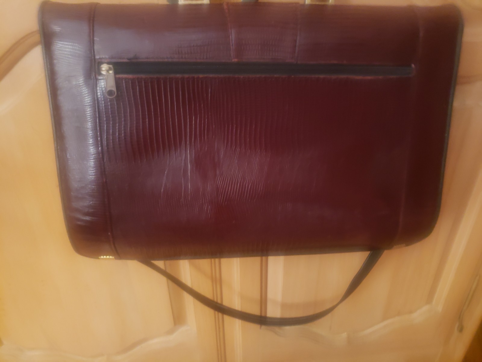 vintage Genuine Lizard Brown Briefcase 17 × 11 inches