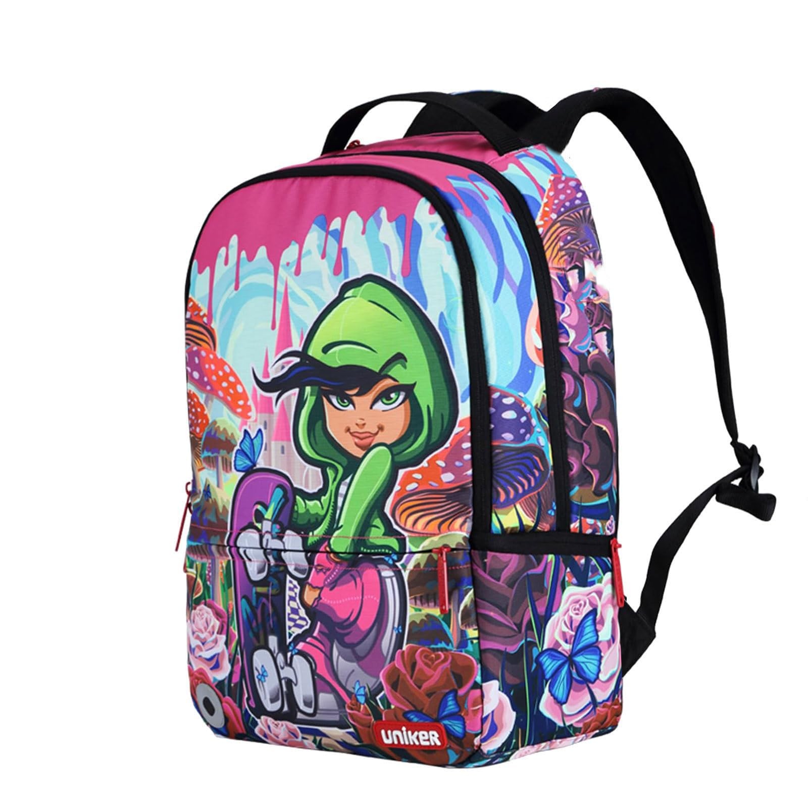 UNIKER Laptop Backpack,Graffiti Middle School Backpack for Girls,Water Resist…