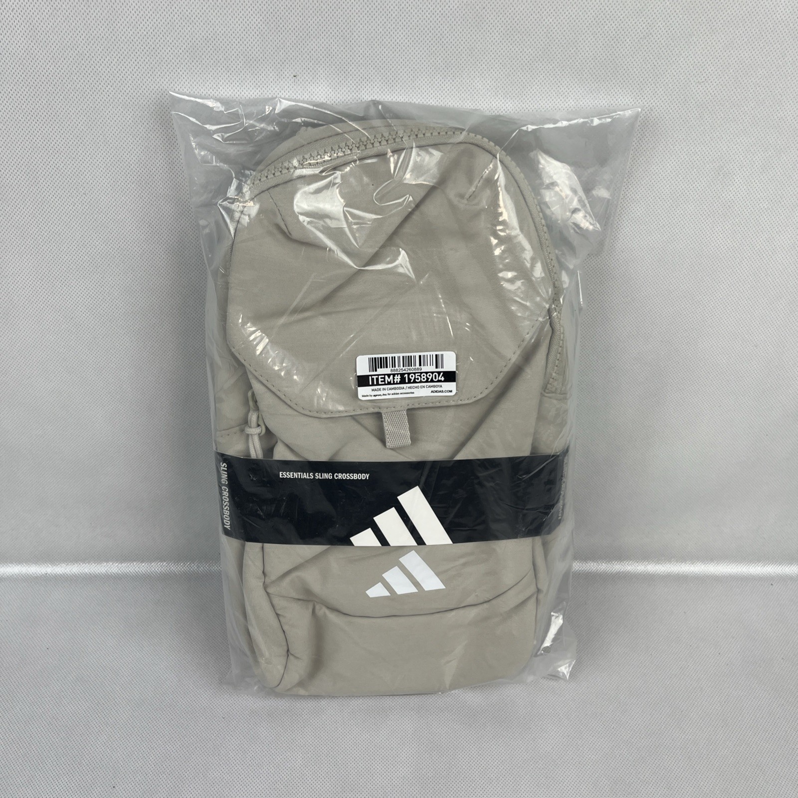 Adidas Essentials Sling Crossbody Bag Beige NWT