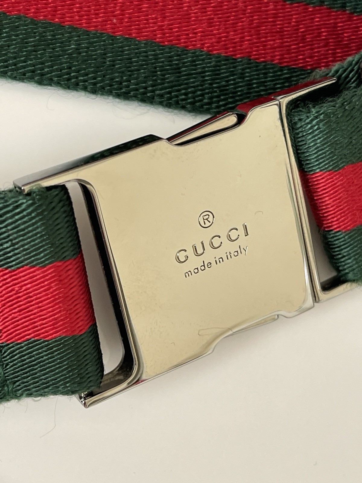 Gucci Vintage GG Supreme Web Stripe Belt Bag Waist Pouch Brown Canvas Authentic