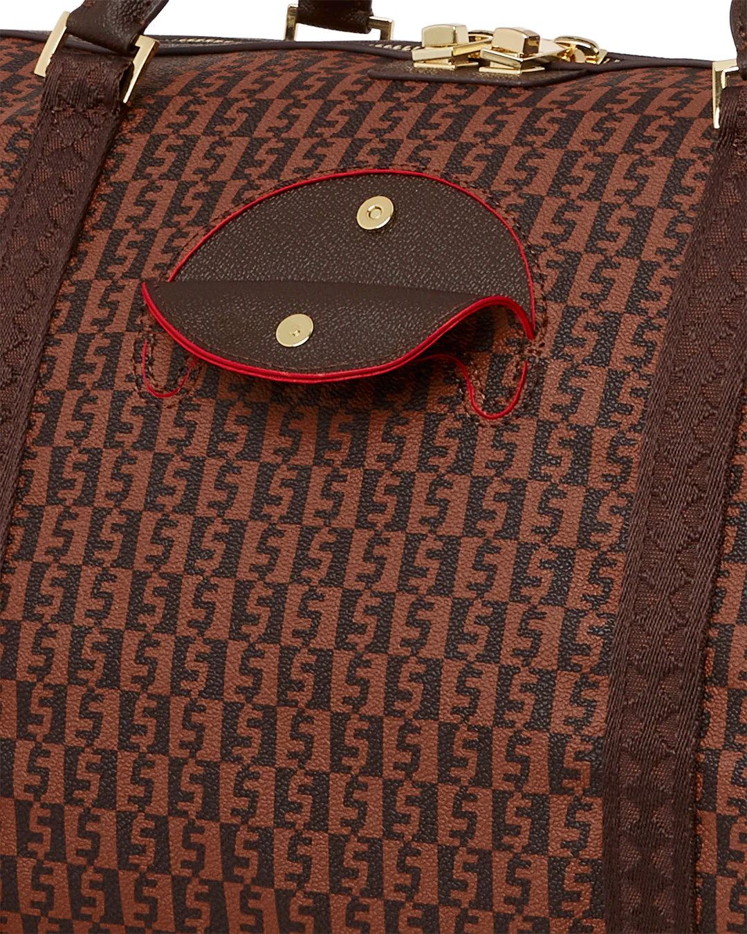 Sprayground Brown Checkered Backpack Shark In Paris Monogram School Books Bag