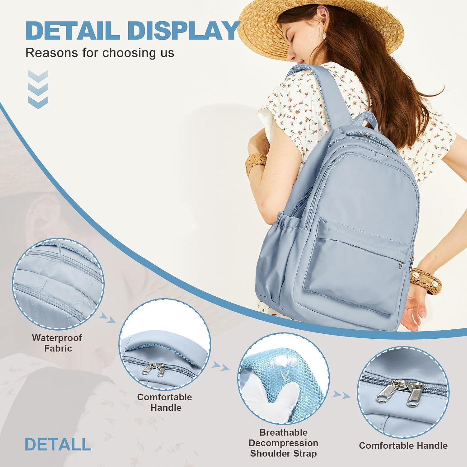 Lightweight Backpack for Women Men Laptop Travel Work Casual Daypack College Bag