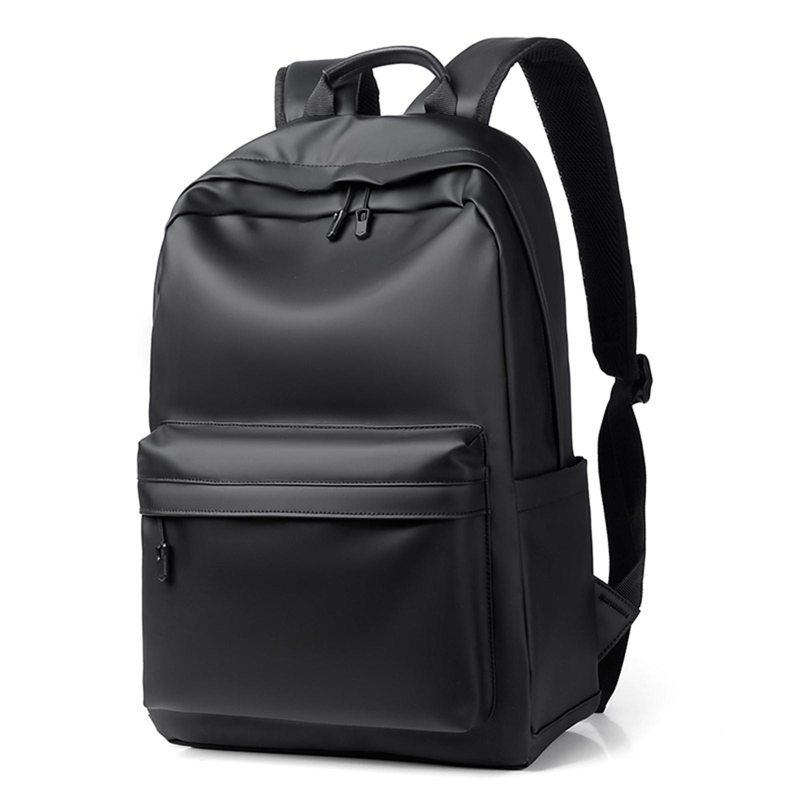 Men Pu Leather Backpack Waterproof 15.6″ Black Laptop Bag High Quality Fashion