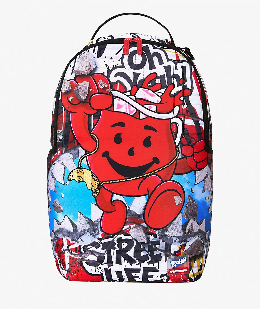 Sprayground x Koolaid Man Street Backpack🔥New Black Bookbag Large School Bag
