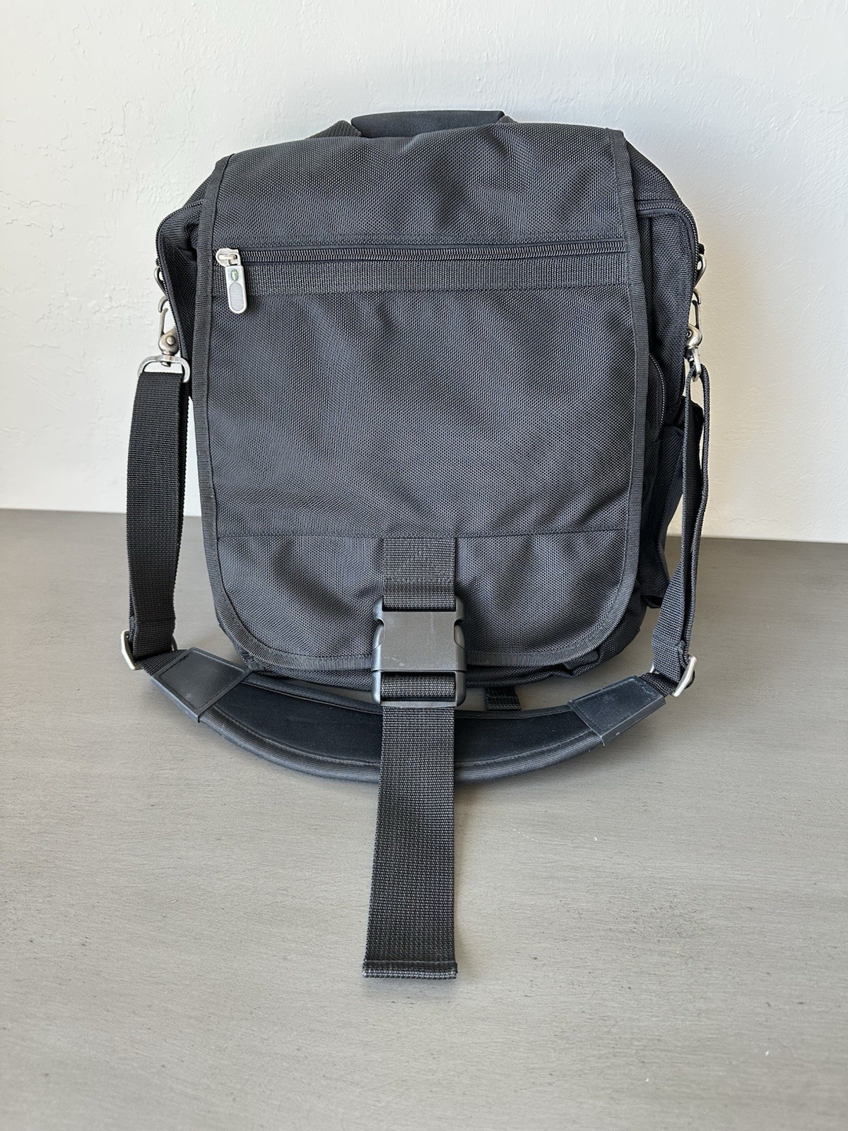 Toppers Black Nylon Versatile Black Men’s Messenger Bag Padded Strap Multi Use