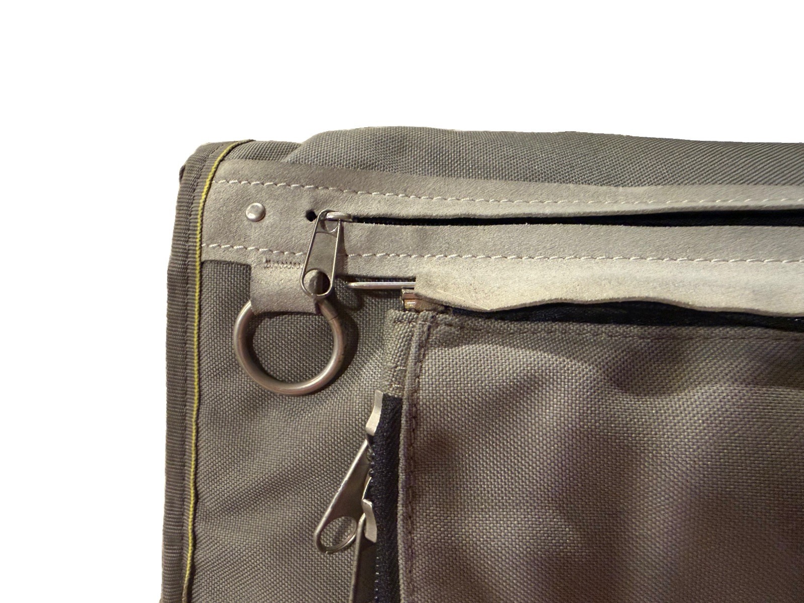 VINTAGE DIESEL BUSINESS MESSENGER LAPTOP GRAY W/NEON GREEN TRIM CROSSBODY BAGY2K