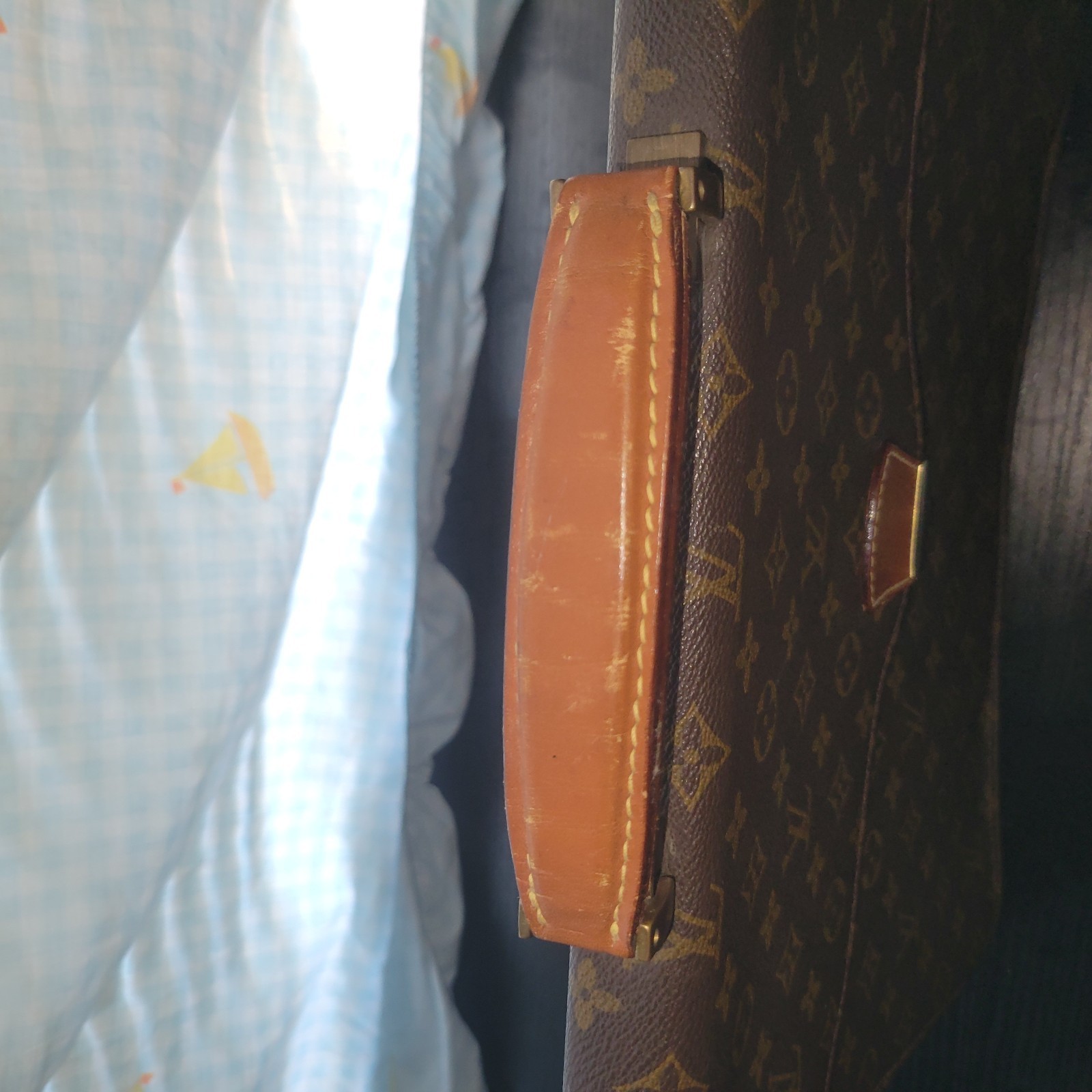 Rare Vintage Louis Vuitton Monogram Briefcase Attache Business Bag Brown Canvas