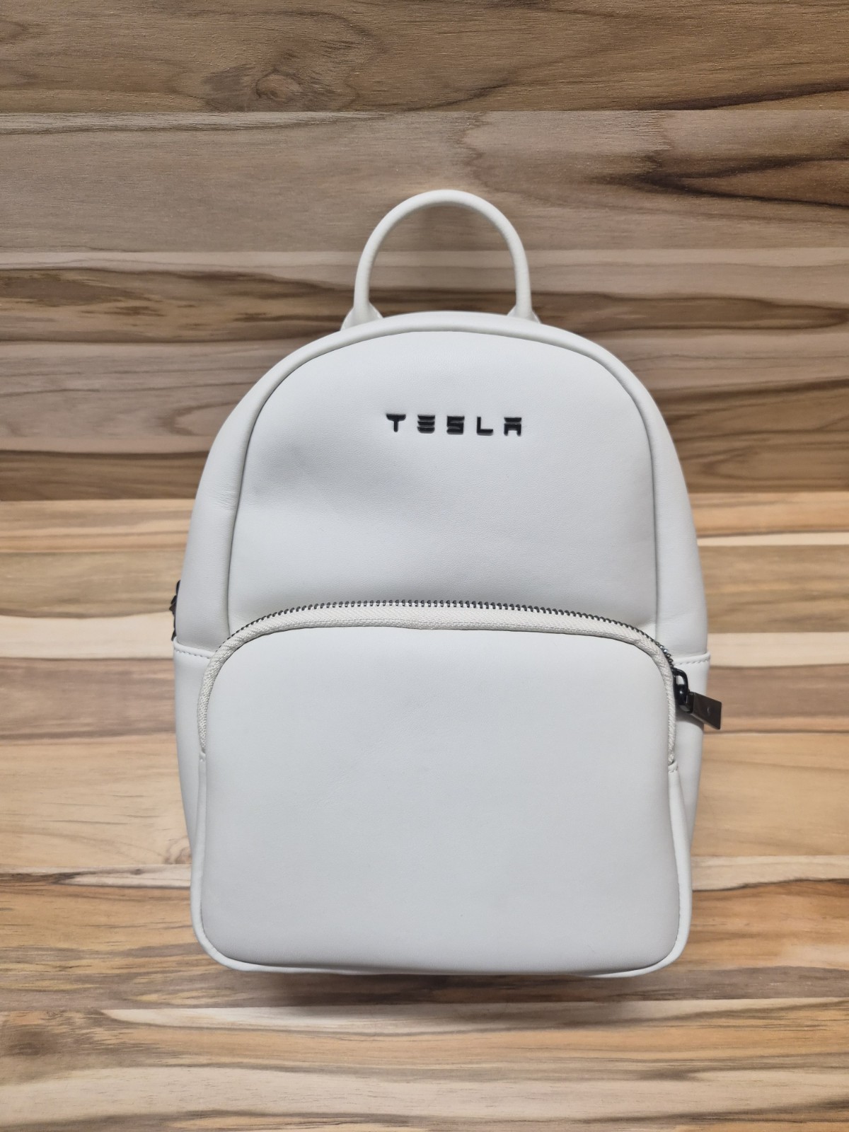 Tesla Mega Mini Pack Off-White Vegan Leather Backpack Minimalist Rare NWOB