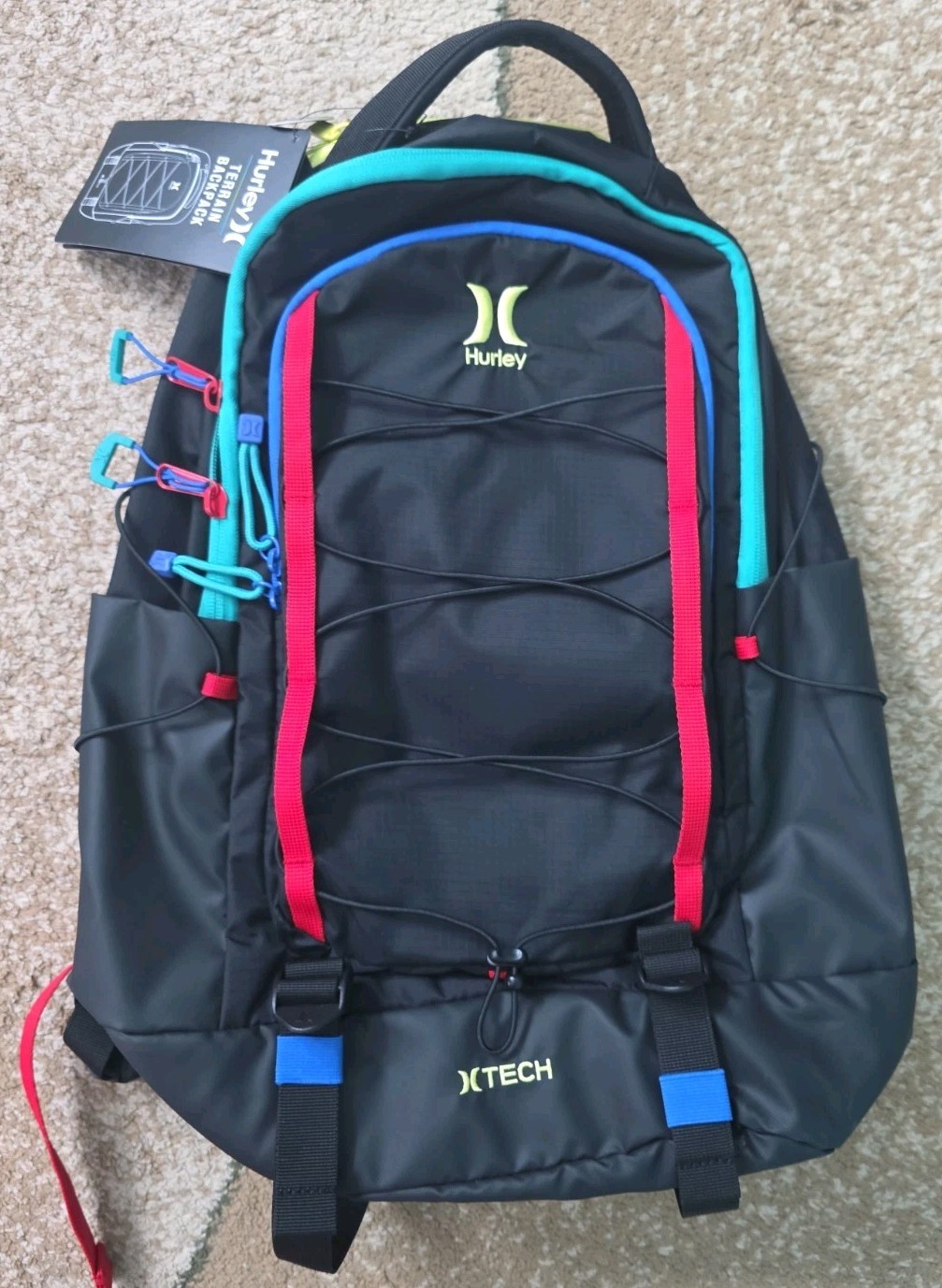Hurley 15″ Terrain Backpack Black Multi MA7436-K90 New