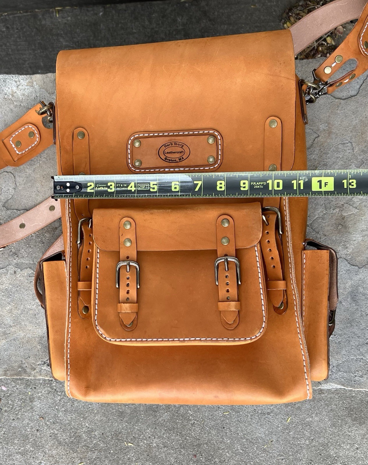 Leather Backpack. Handmade Tan Rucksack Style. 17×11.5×6 inches.