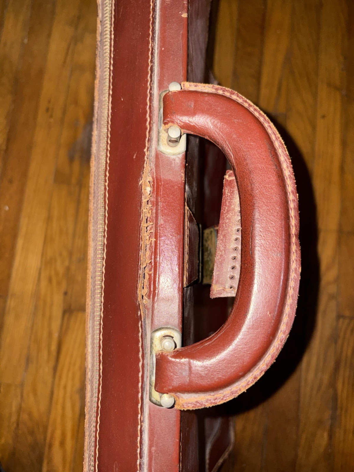 Vintage 1940’s Leather Hard Sided Briefcase Attache Brown – As Is/for Repair