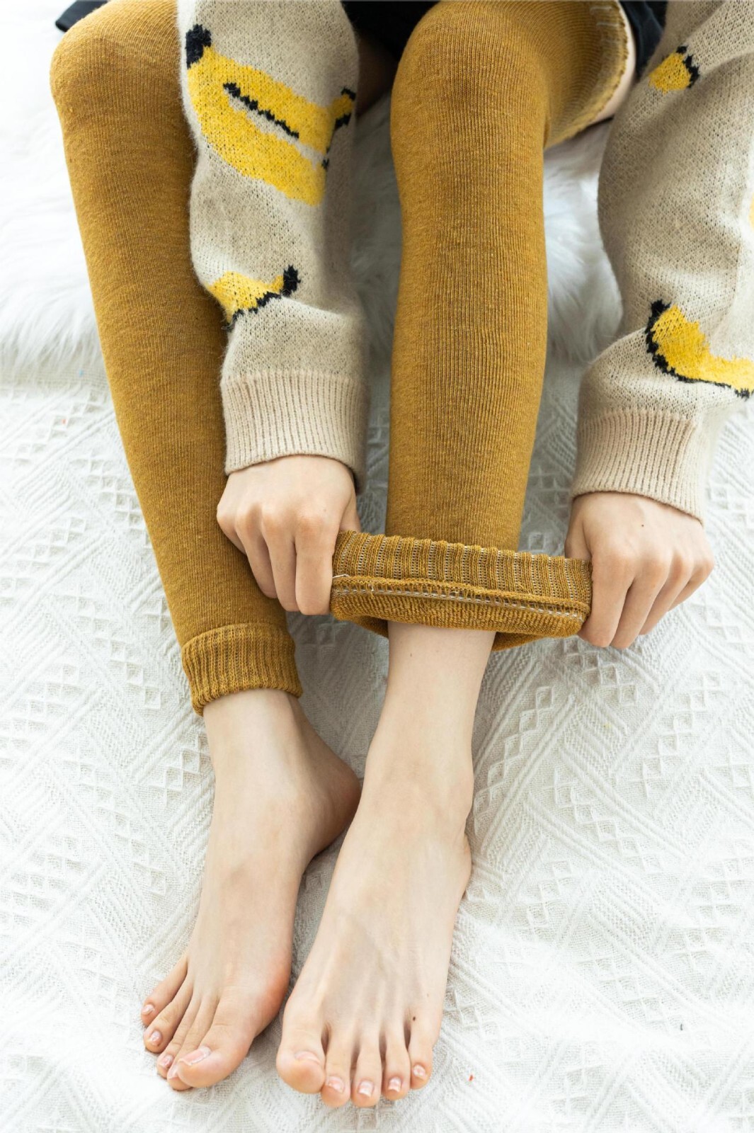 Womens Winter Warm Leg Warmers Long Knit Knitted Crochet Socks Leggings Socks US