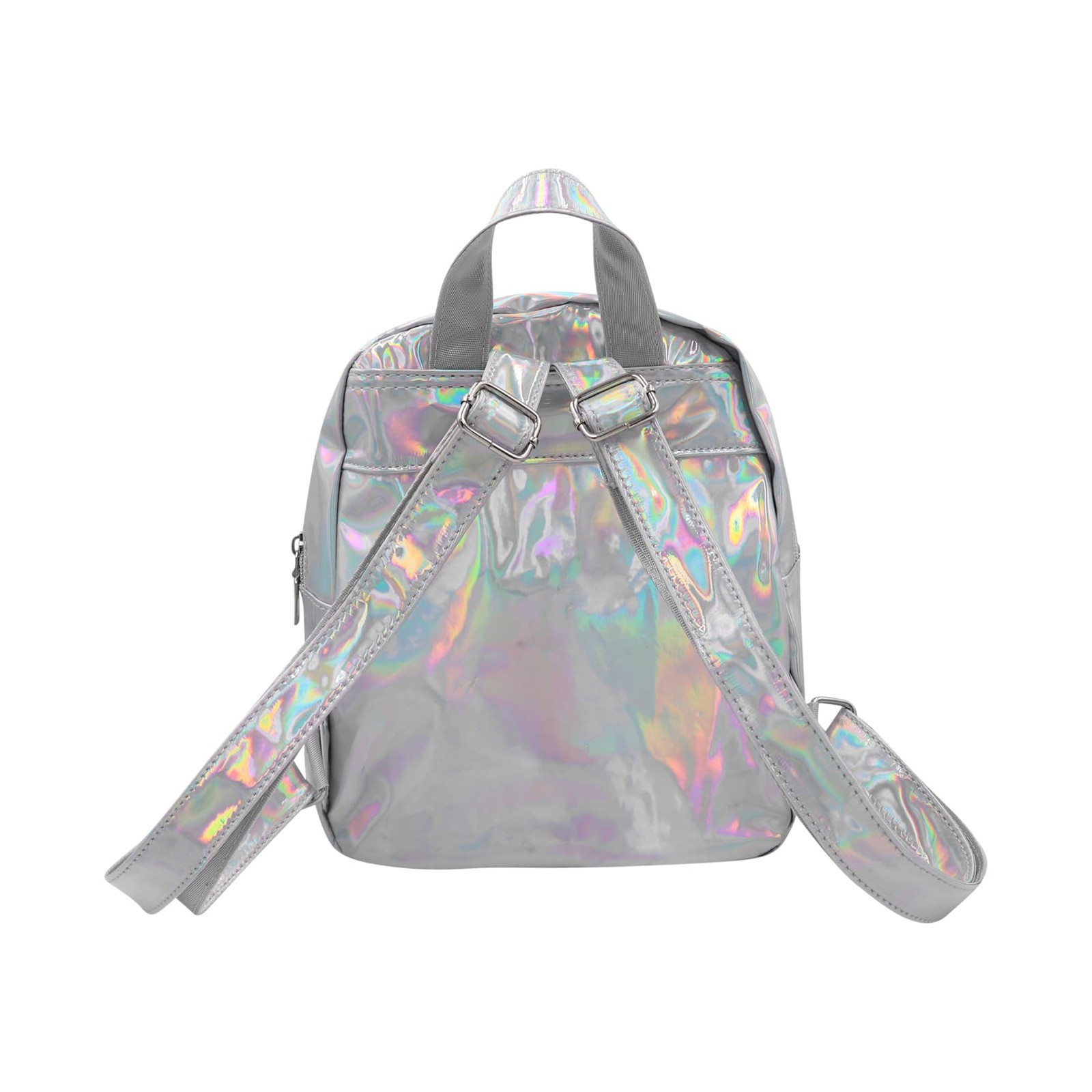 Small Holographic Rainbow Shoulder Bag Metallic Satchel Shiny Travel Daypack …