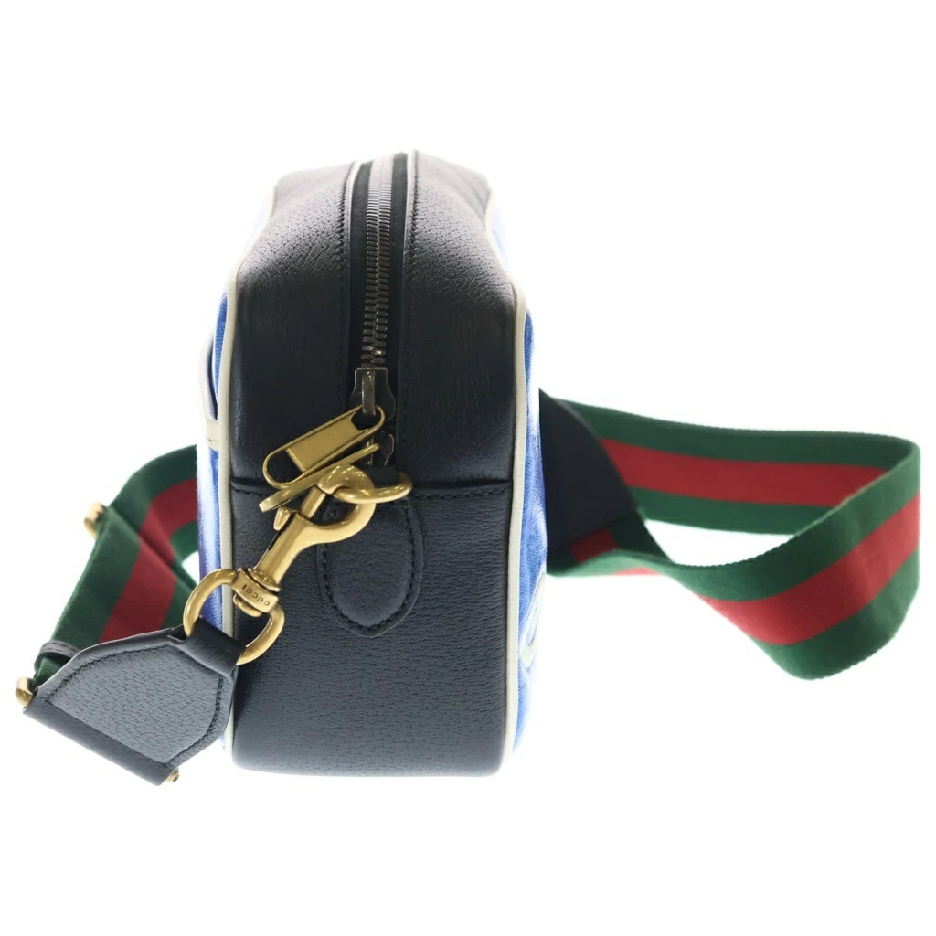 Gucci adidas Adidas Logo PVC Leather Shoulder Bag Black Blue 702427 498879 New