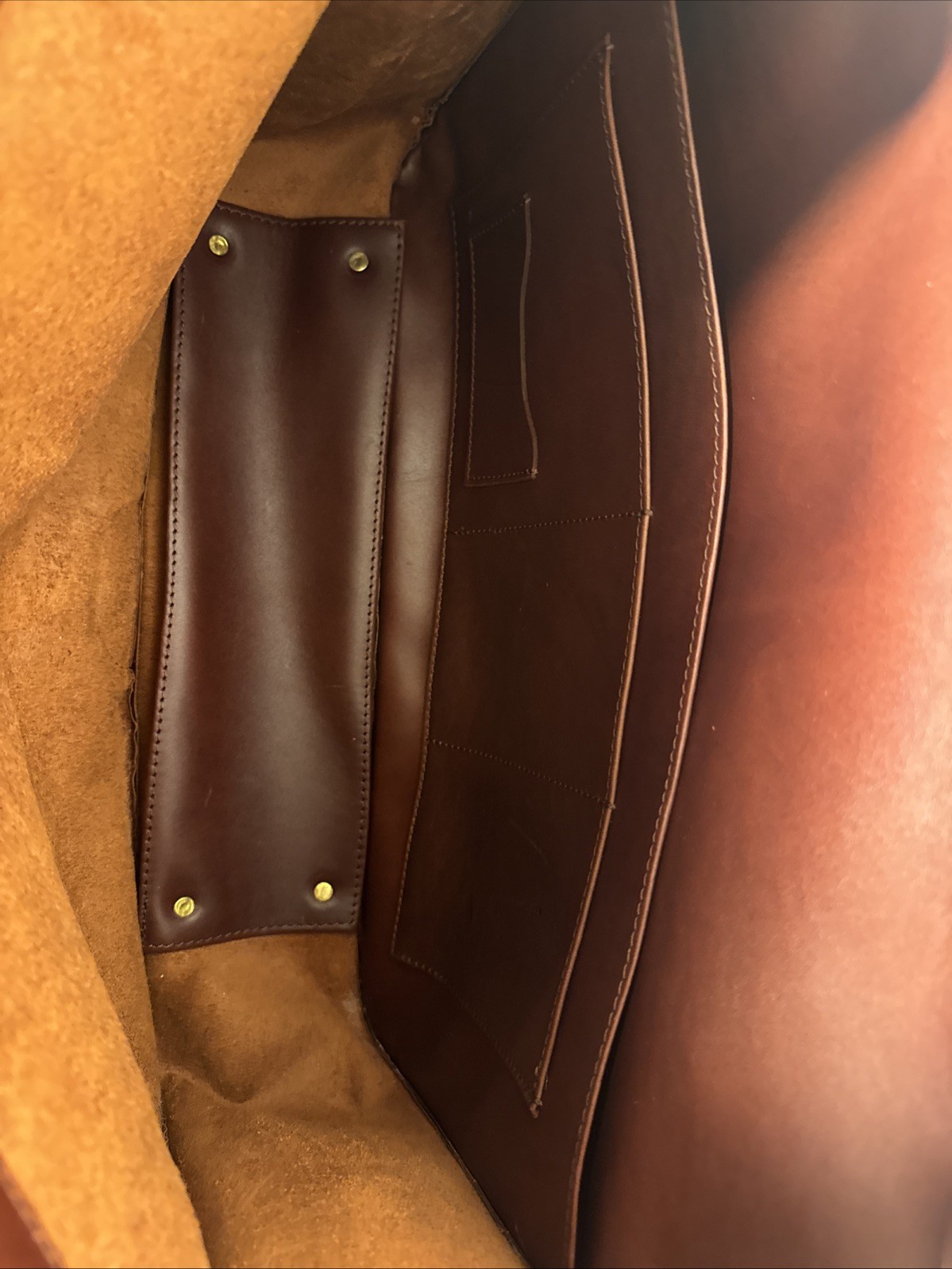 Elite Lifestyles Leather Briefcase Cognac Brown