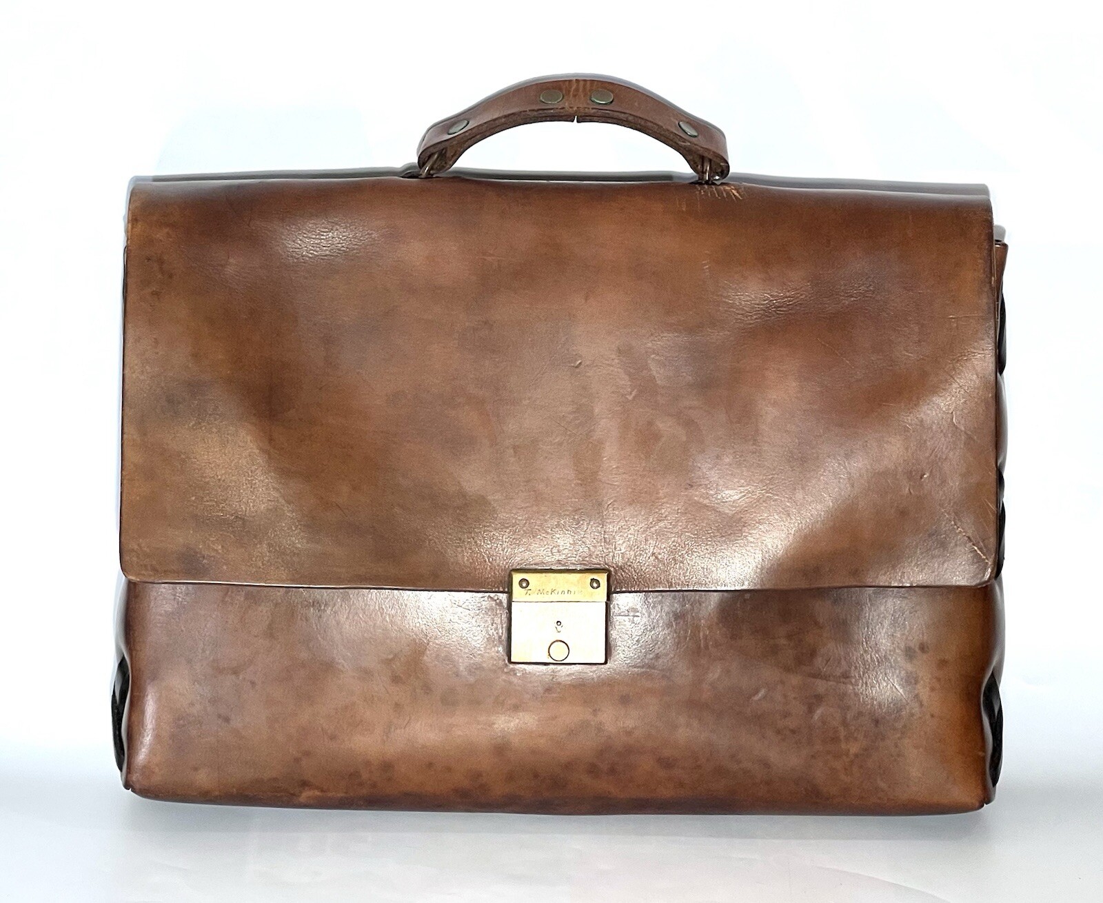 Vintage Leather Hand Crafted Personalized Briefcase Document Split Bag Brown 16″