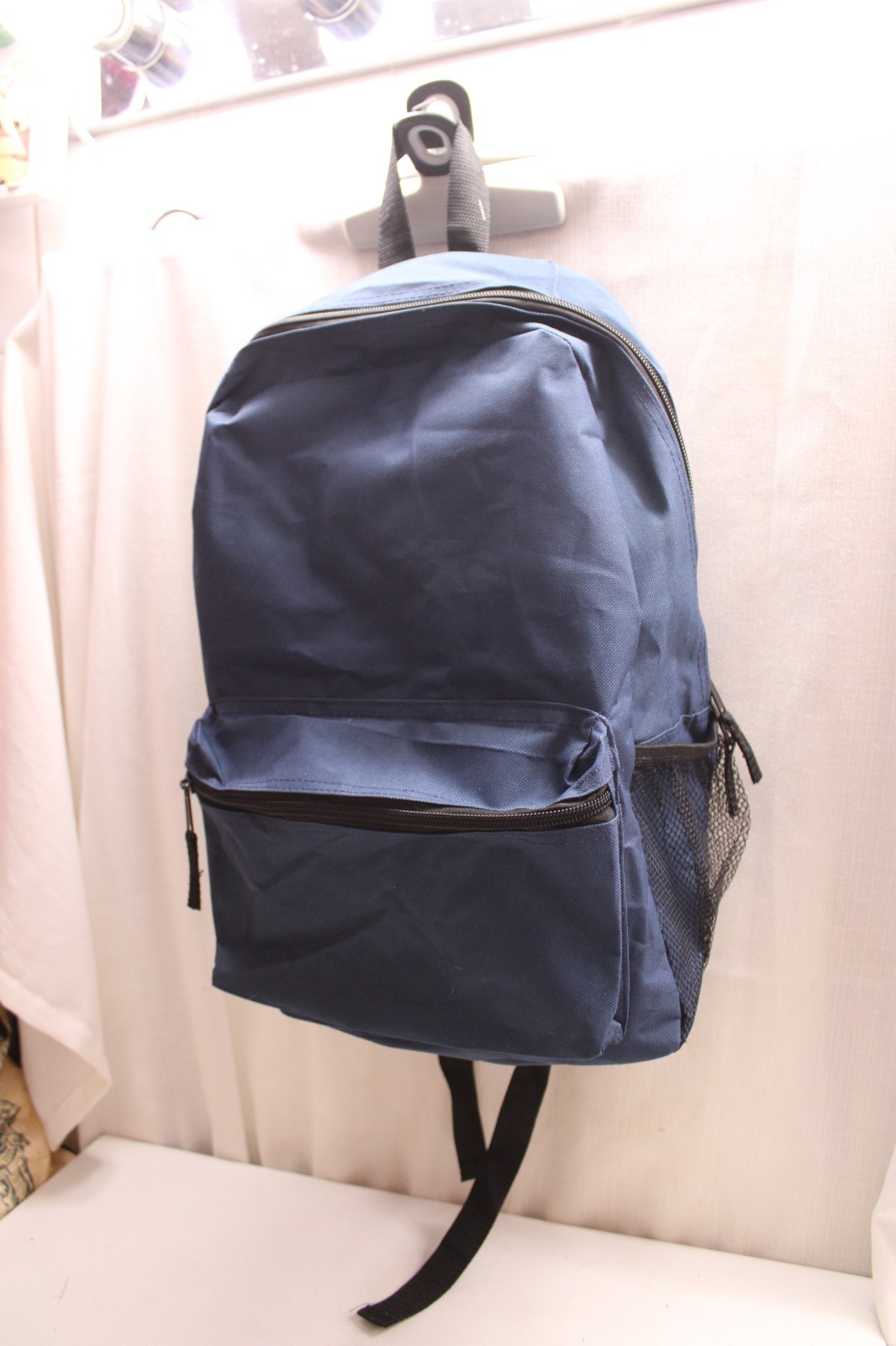 classic 17-inch navy blue backpack 13X17X6 inches