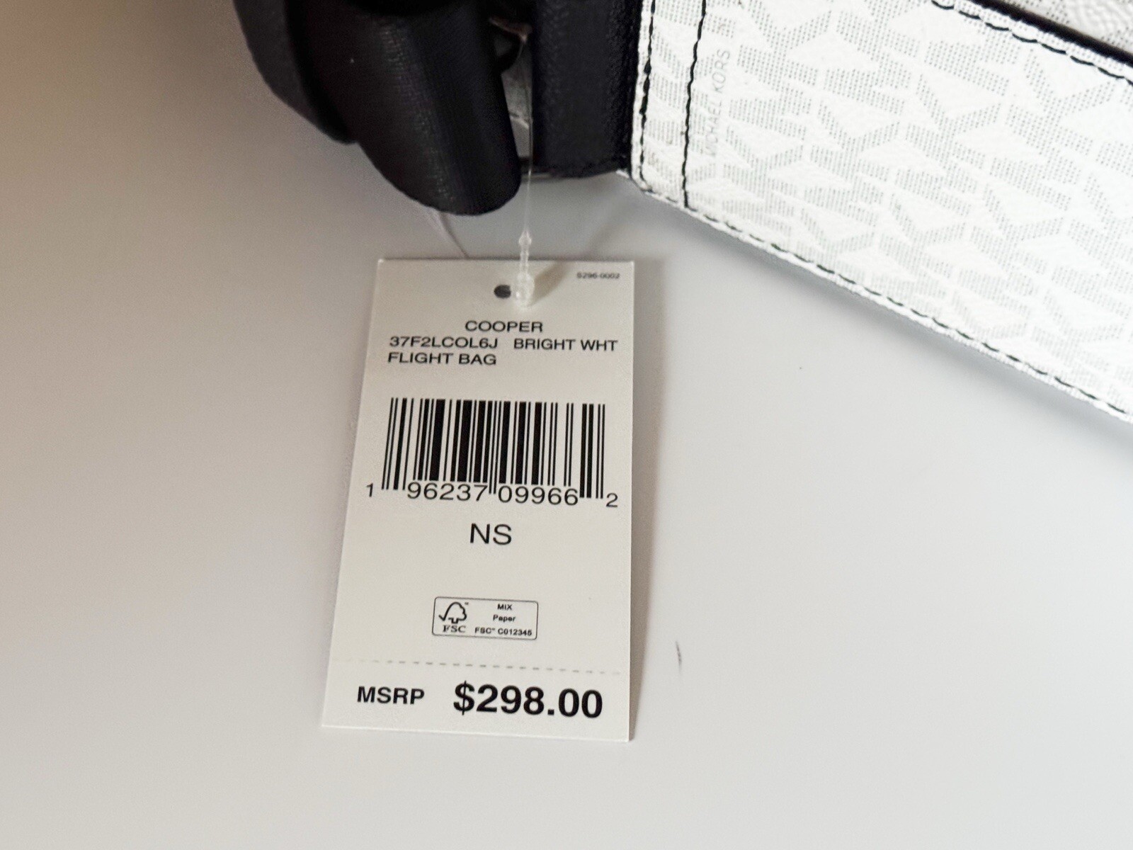 MICHAEL KORS COOPER MEDIUM SHOULDER CROSSBODY FLIGHT BAG MK BRIGHT WHITE/BLACK