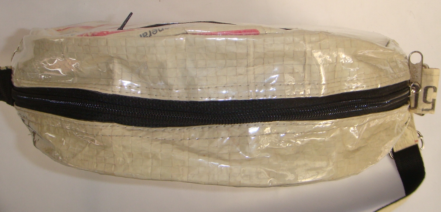 Elephant Brand Recycled Round Cross Body Bag made from Cement Bags in Cambodia