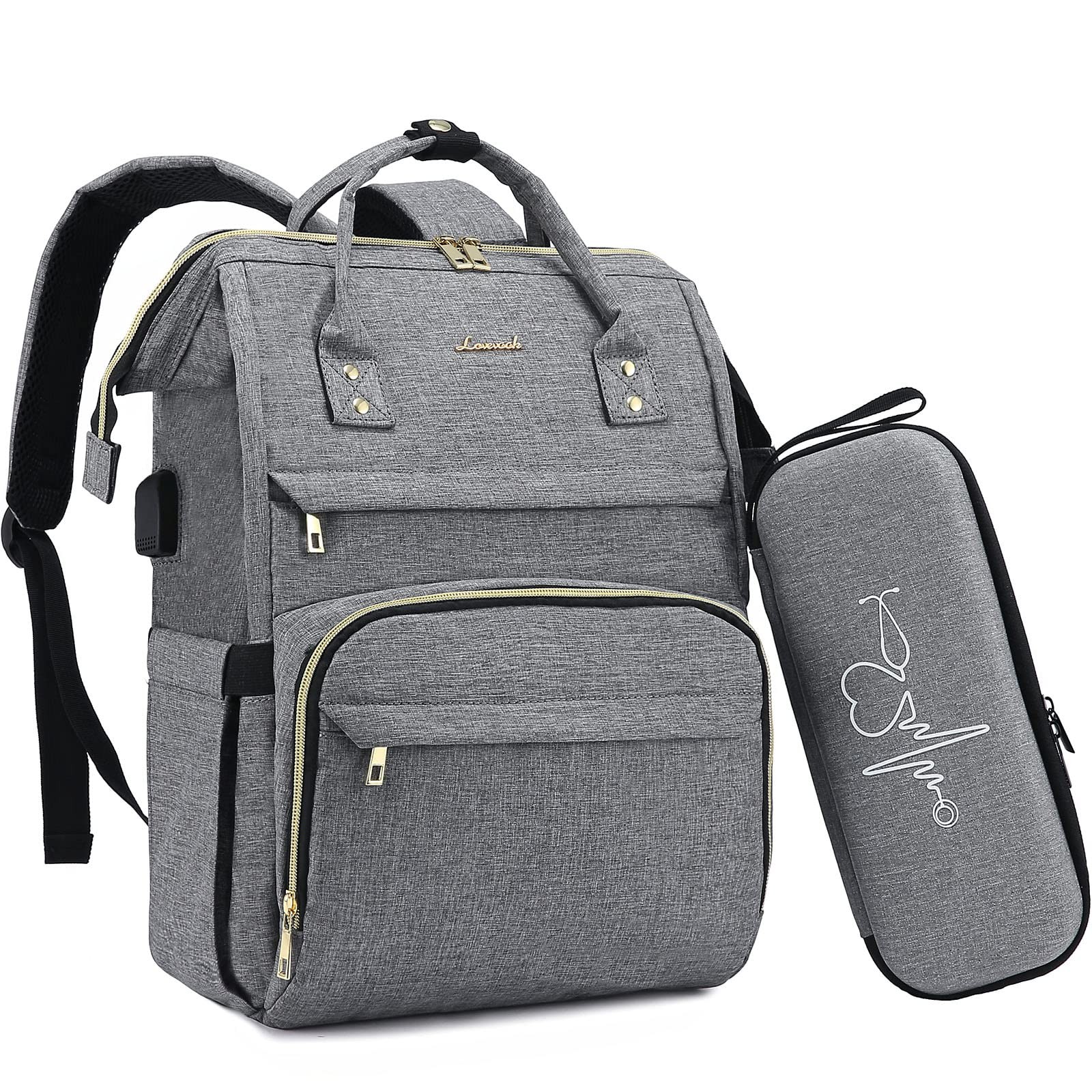 Nurse Backpack Laptop Backpack for with Stethoscope Case & USB Charging Port …