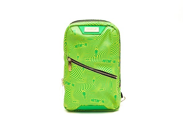 Hitman Crossbody Luxury Slingbag. Vegan leather, ripple print, suede interior!