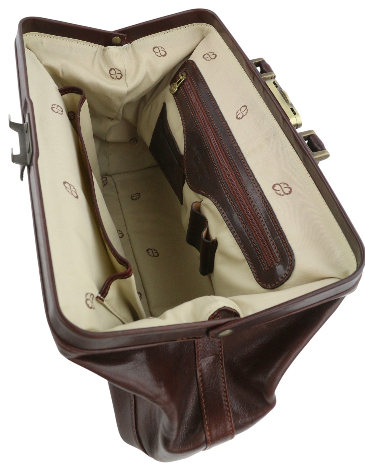 TIME RESISTANCE Hamlet Men Bag OS Brown Large Italian Leather Doctor RRP350