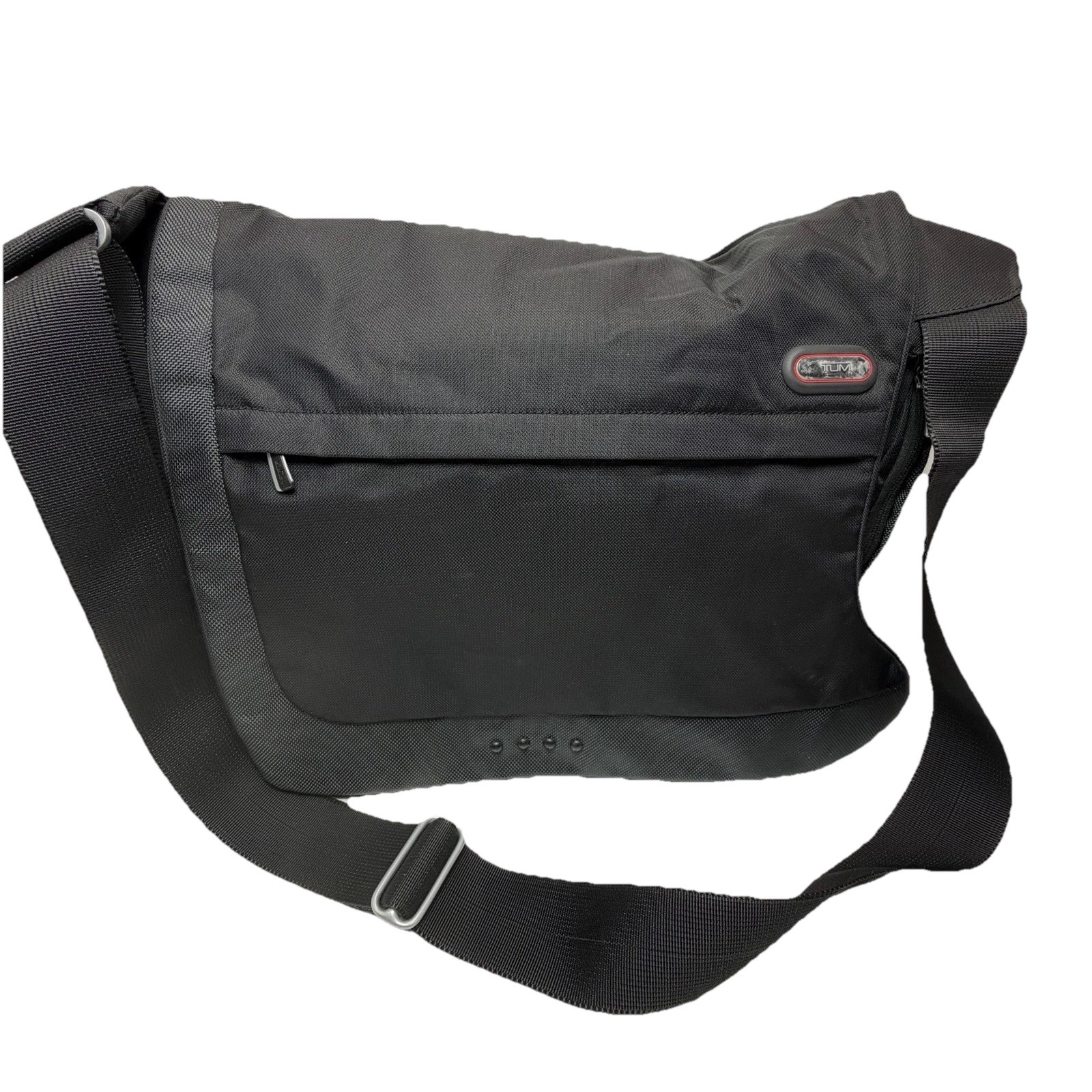 T-TECH BY TUMI #5112D BLACK NYLON EXPANDABLE MESSENGER LAPTOP BAG 16″ x 13″