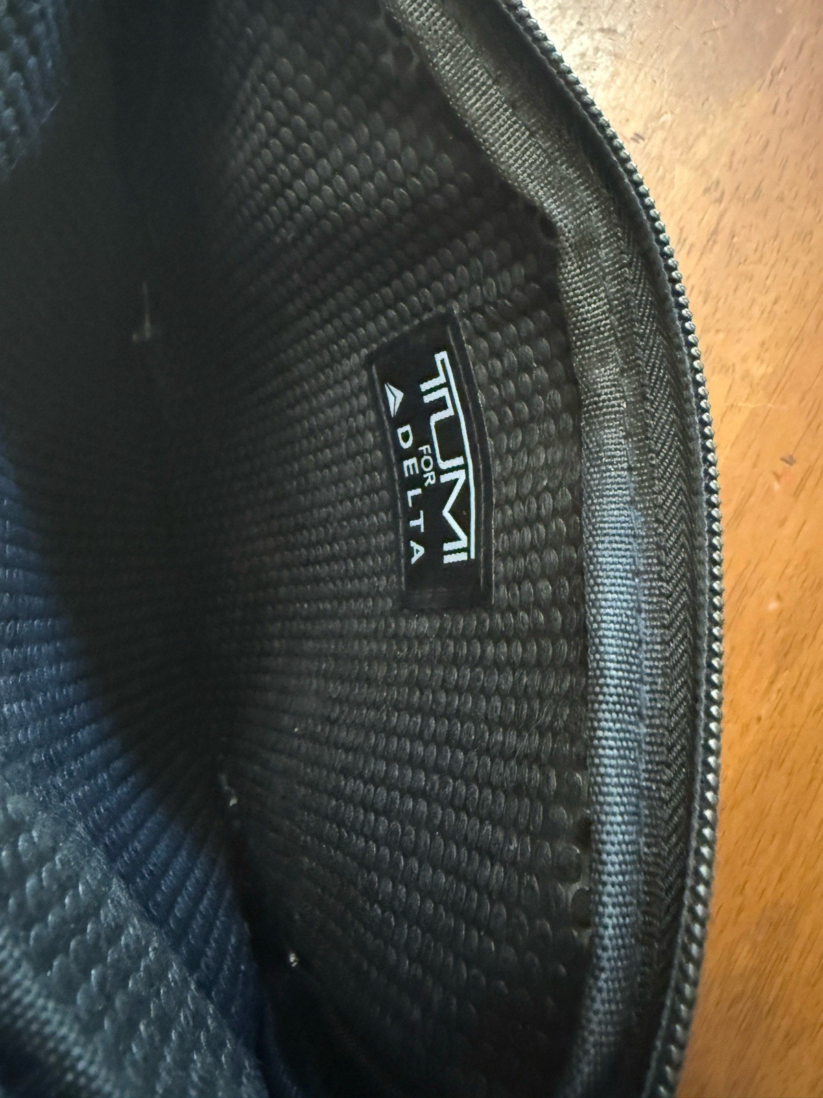 Tumi For Delta Two Tone Gray Zip Travel Pouch Toiletries Cosmetic Bag