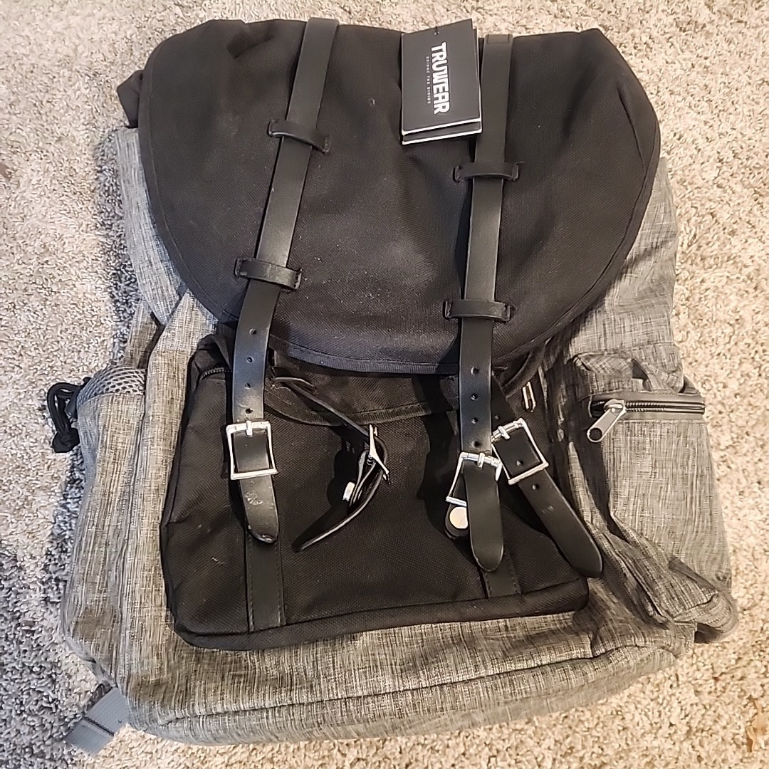 TRUWEAR Laptop Travel Backpack Grey One Size Fits All Adjustable Drawstring