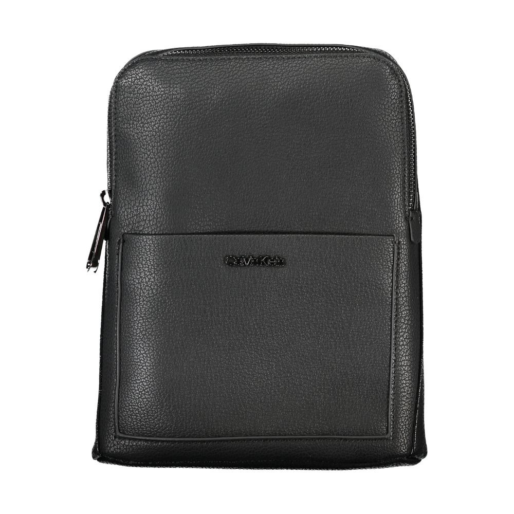 Calvin Klein Black Polyurethane Men’s Shoulder Bag 100% Authentic – CA-27441