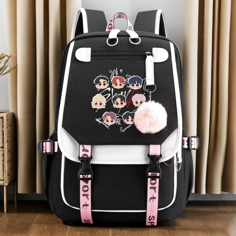 Stray Backpack Casual Daypack Laptop College Bag Unisex Black 32x15x45 cm
