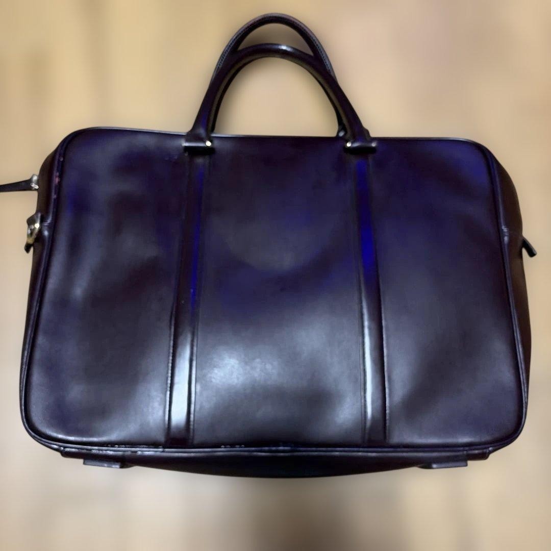Paul Smith Leather Briefcase Business Bag Dark Brown Minimalist Laptop Case