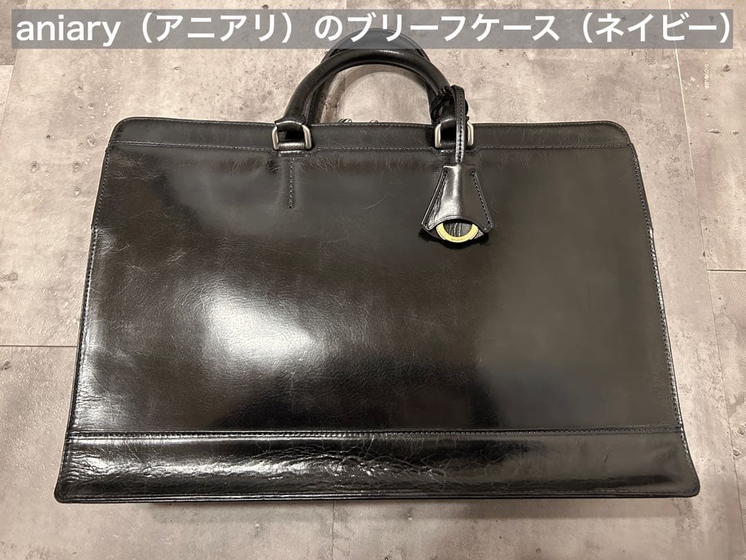 Aniary Navy Briefcase Men’s Business Bag 39cm x 27cm x 8cm Excellent