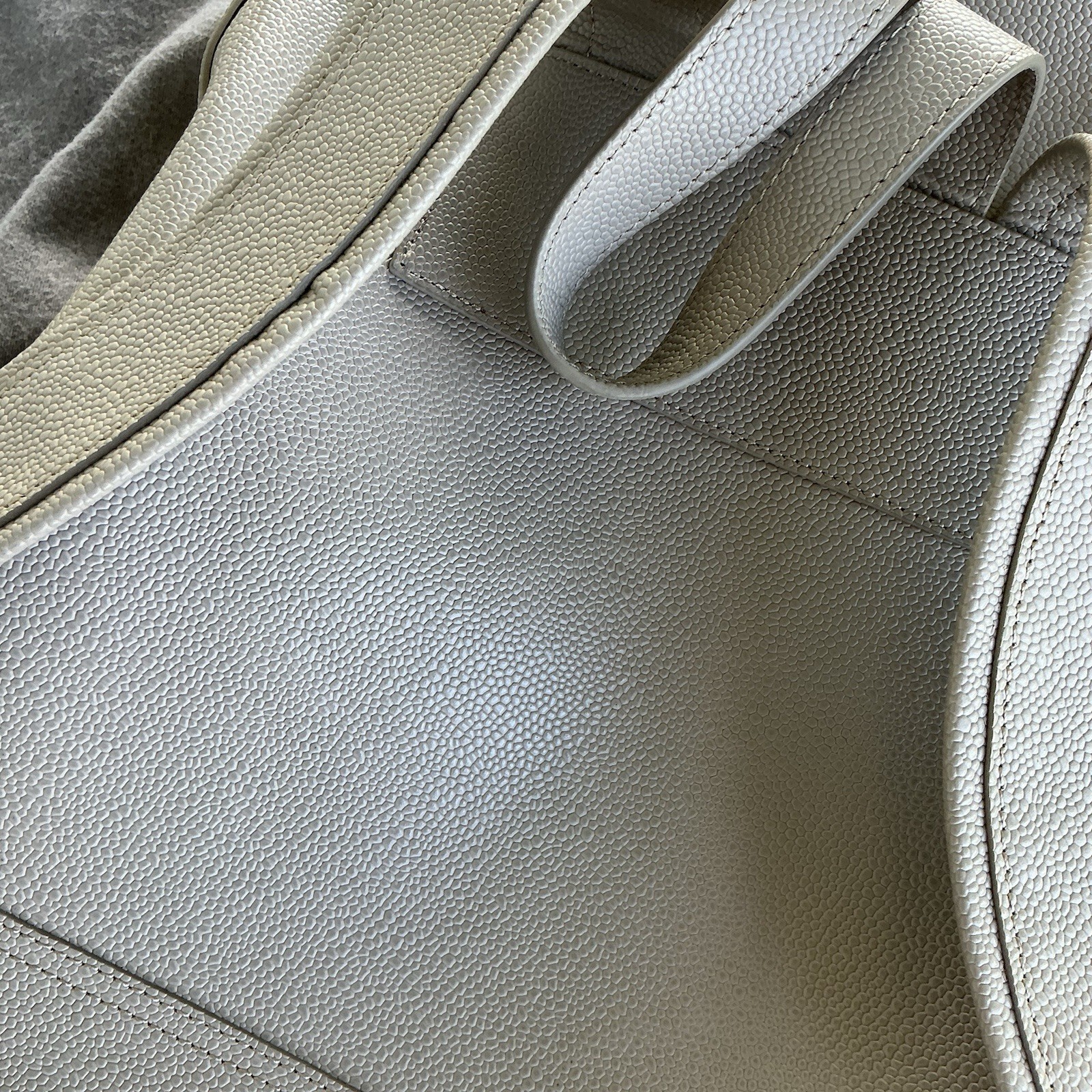 Thom Browne Gray/White Striped Zip Backpack Gold Hardware Dust Bag Pockets