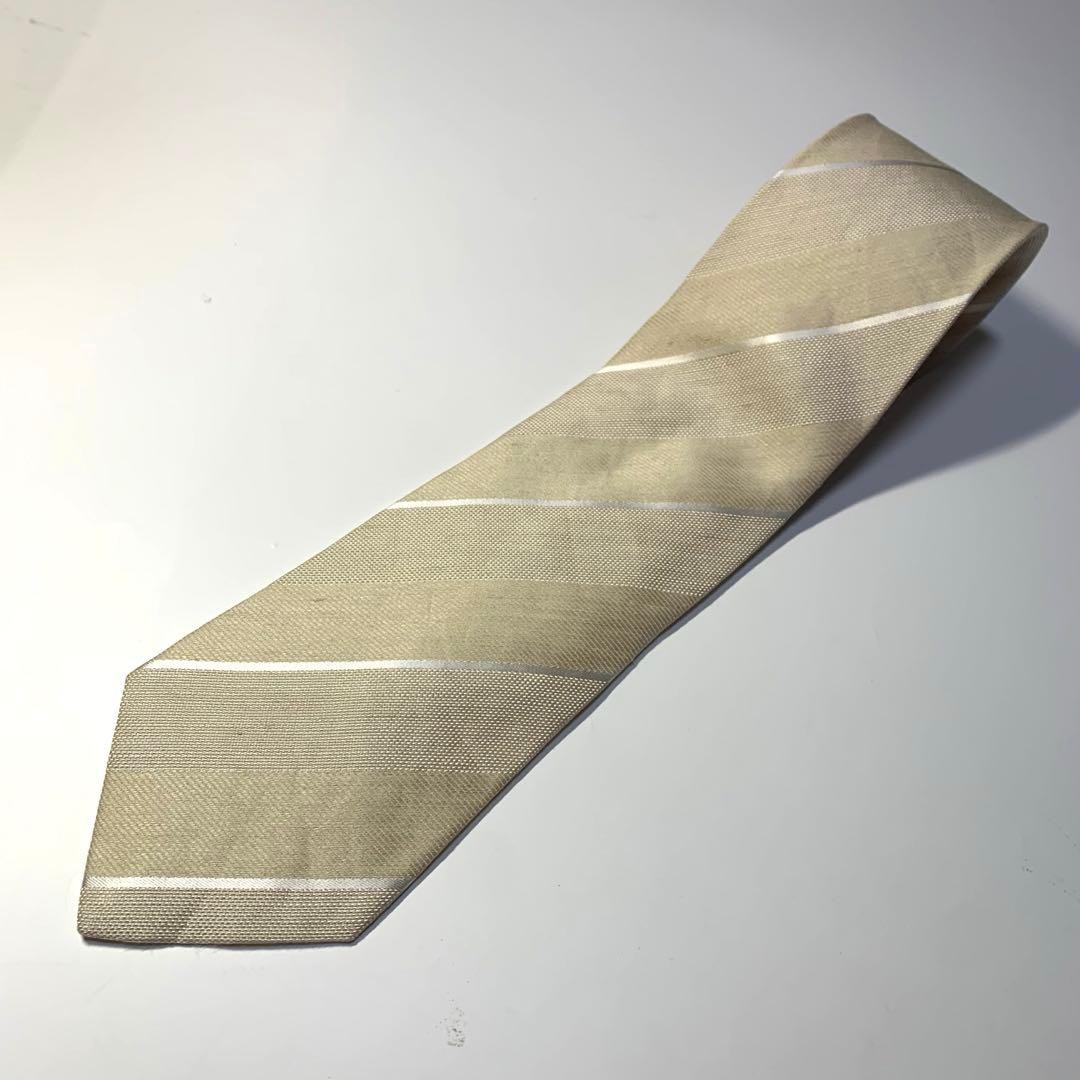 LUIGI BORRELLI Tie White Beige 8cm Width Made in Italy