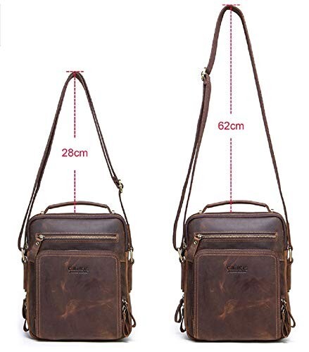 10 in long-lasting Leather Unisex Messenger Bag For Men & Woman (Brown)
