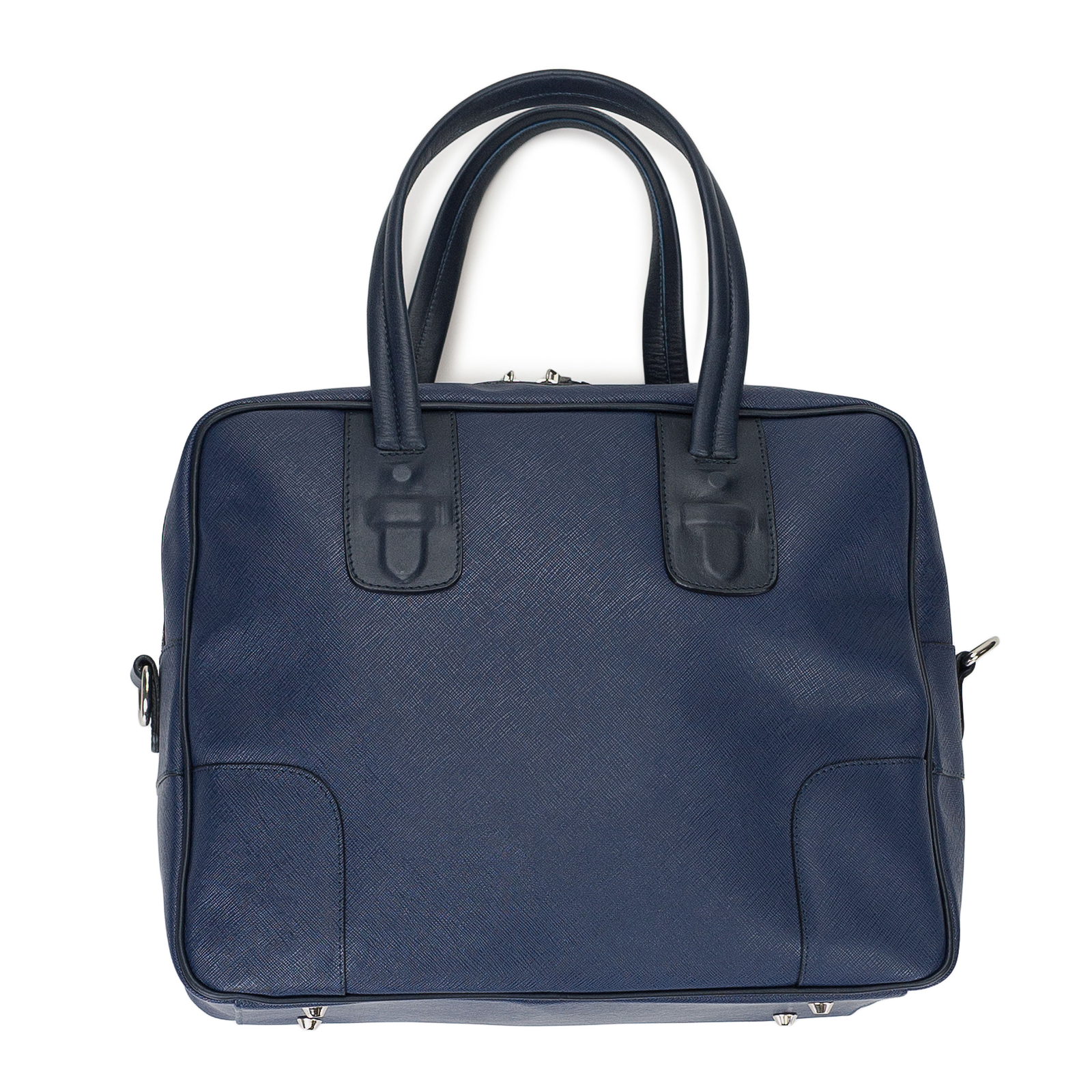NWT NEIL BARRETT BARRETT SAFFIANO LEATHER BLUE BRIEFCASE SIZE OS $1300