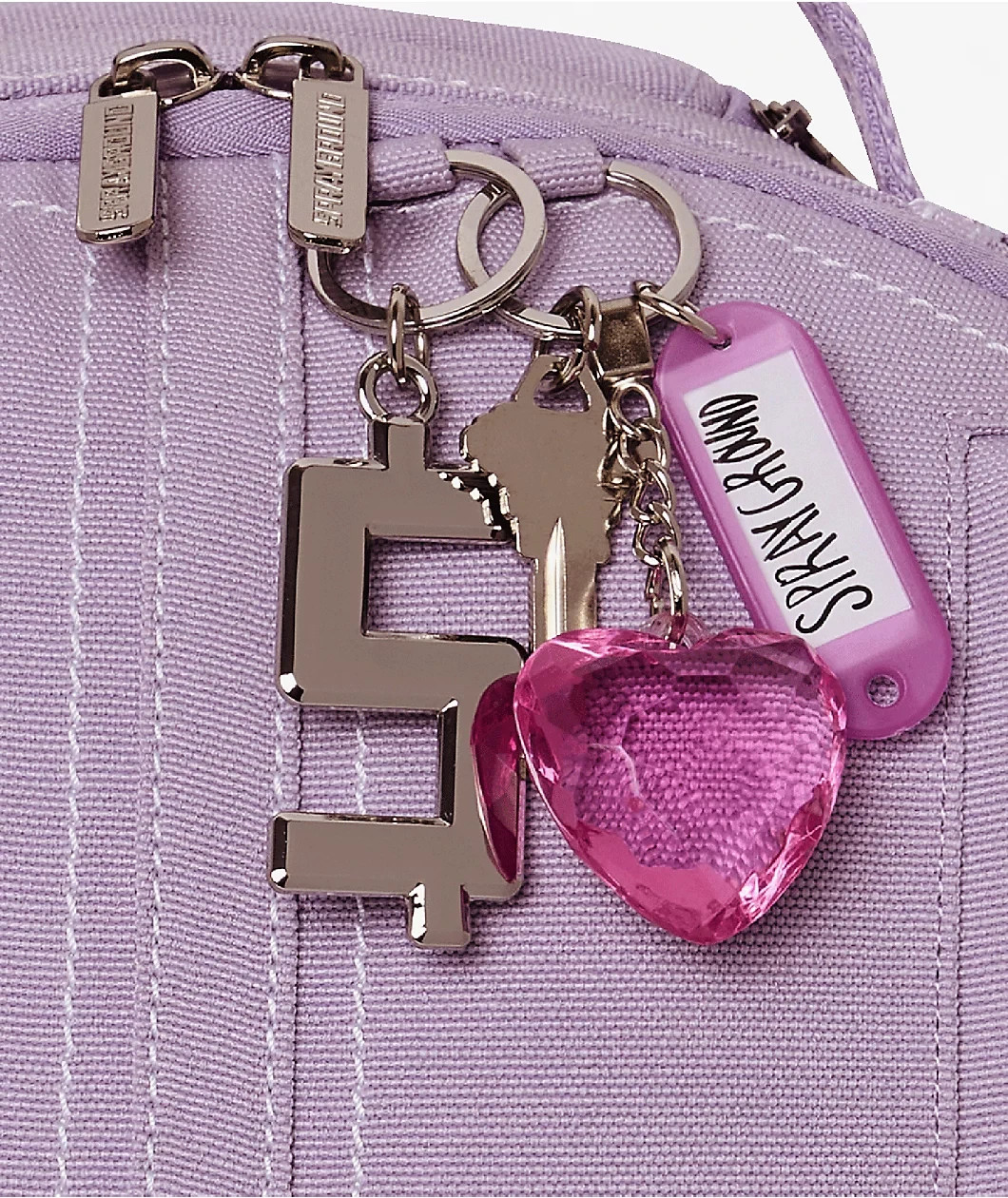 Sprayground Pink Pop Hanging Charms Backpack🔥New Black Bookbag Large School Bag