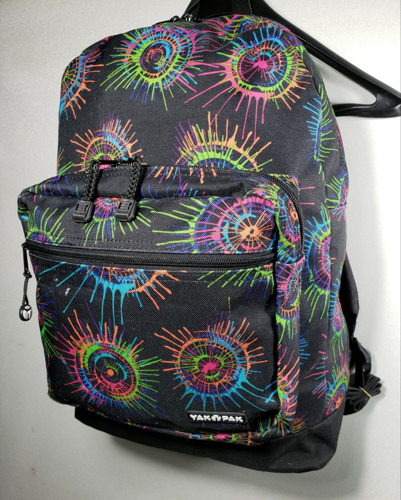 Yak Pak Multi-Colored Colorful Paint Splatter Student Rainbow Backpack Bookbag