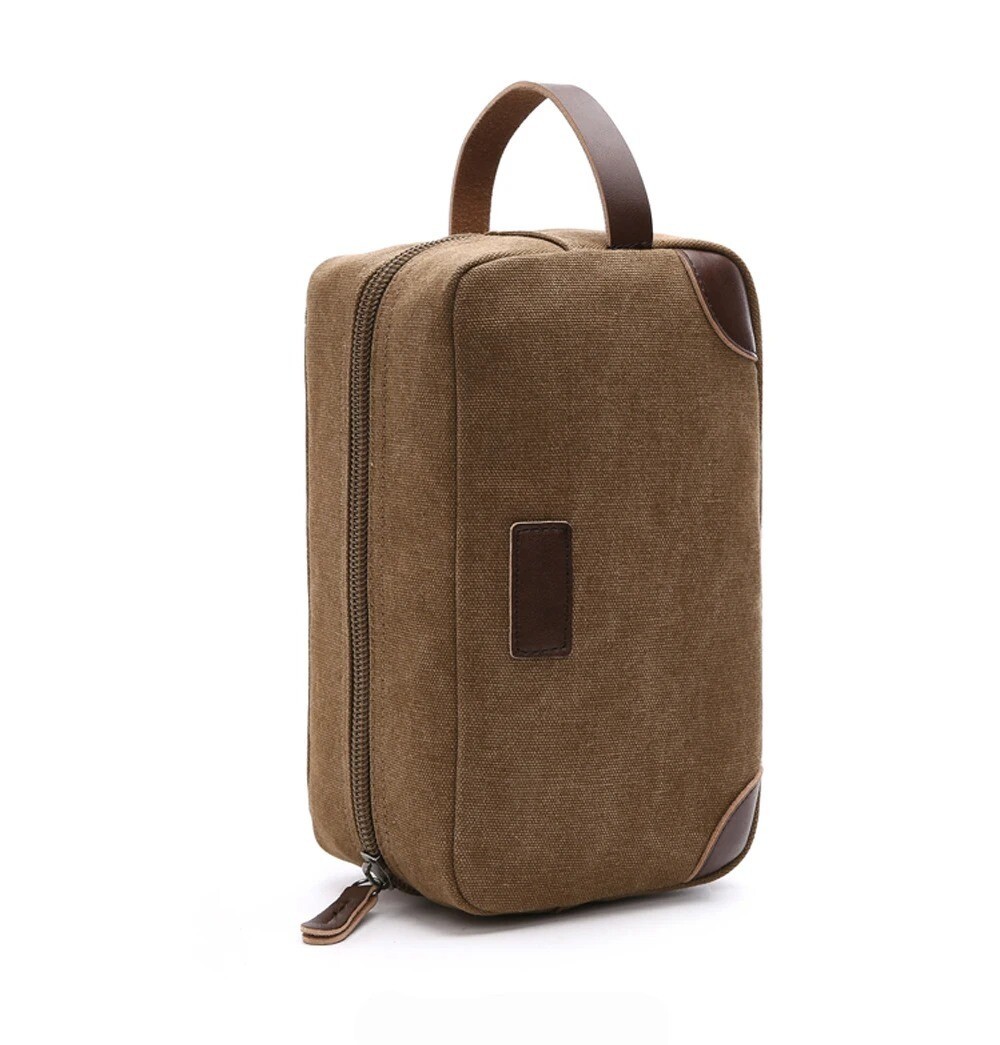 Mens Toiletry Bag Hanging Dopp Kit Canvas Shaving Bag Large Capacity for Travel