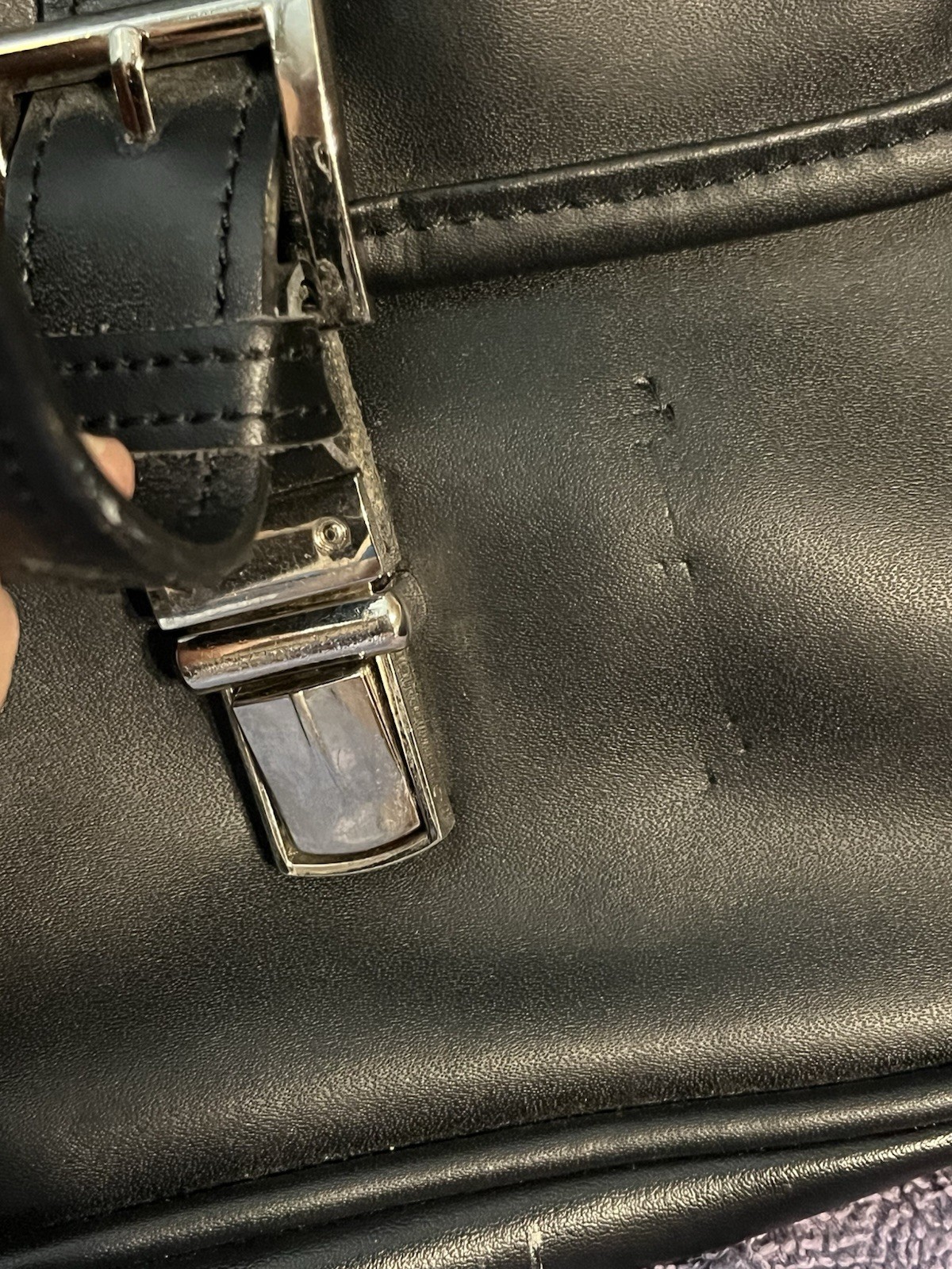 Alpine Swiss All-Leather Men’s Briefcase Laptop Bag with Shoulder Strap Black