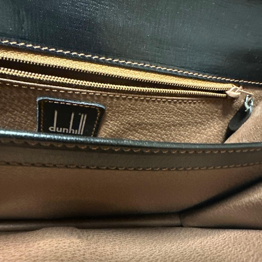 Dunhill Flap Clutch Bag Second Bag Black Leather Dial Lock Wrist Strap Men’s