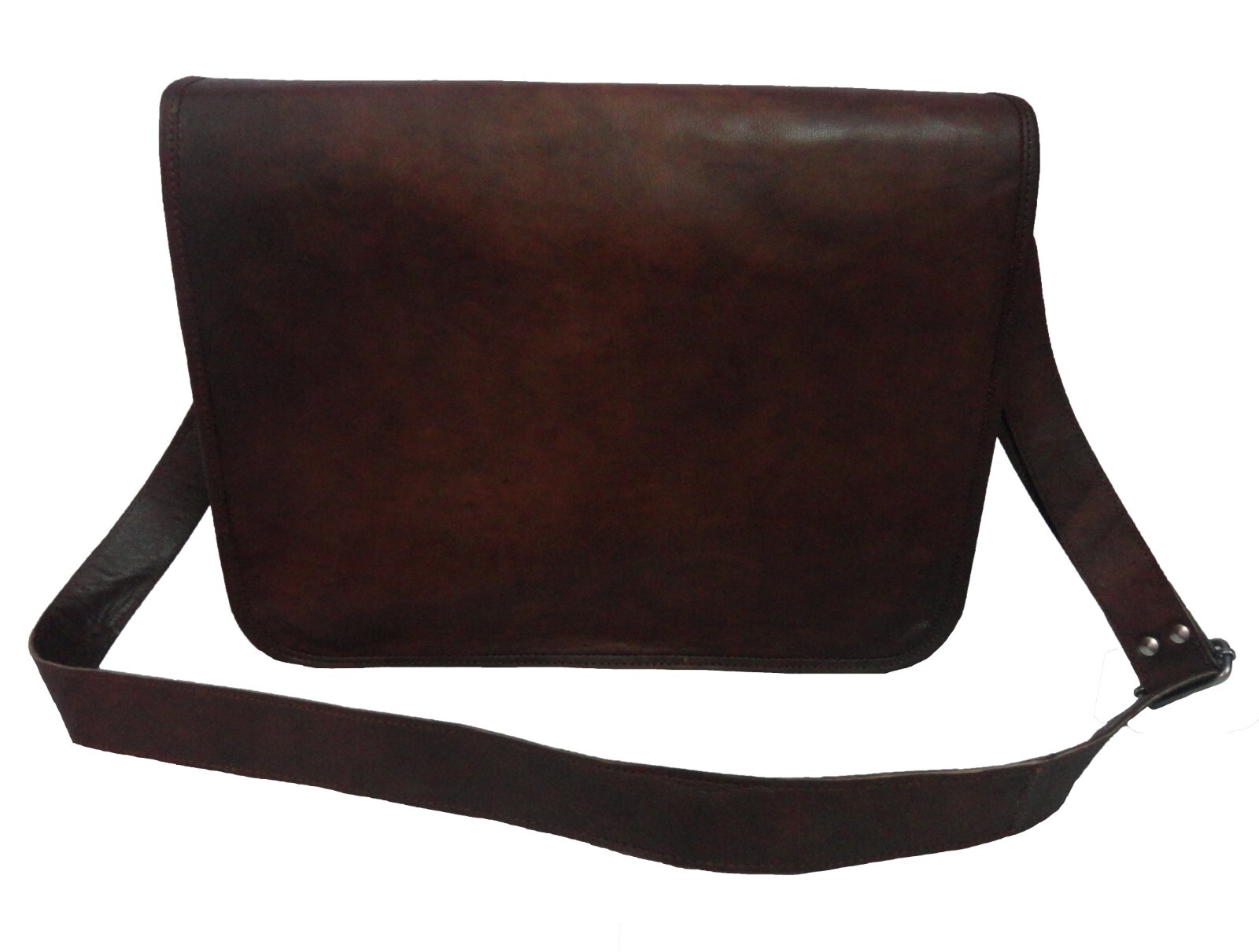 16 In Vintage Leather Messenger Bag Laptop Satchel Office School Shoulder Bags