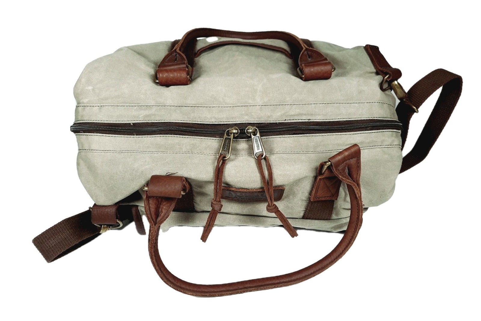 Duluth Trading Company Canvas Travel Duffle Bag 17″Wx14″Hx9″D/Olive Green