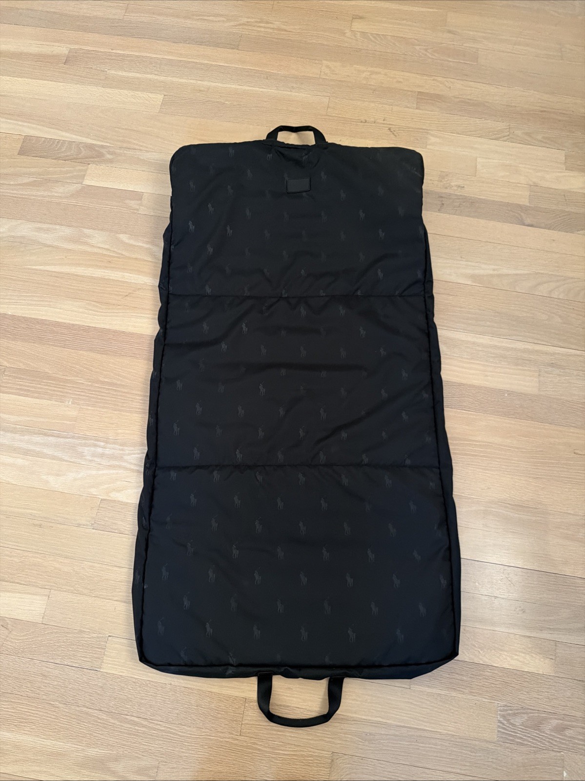 Rare VTG POLO RALPH LAUREN Small Pony All Over Print Garment Bag 90s Black